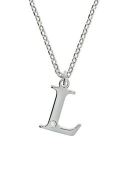 Diamonds by Ellen K. Kette mit Anhänger Silber 925 mit 1x Diamant 0,008ct. Buchstabe L