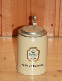 Iserlohner Pilsener mit Deckel Steinzeug Steingut Keramik 0,5L NEU Vintage Sahm - Borken