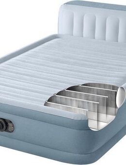 Intex Luftbett "DuraBeam Plush Headboard" Queen, (Packung, 1-tlg., mit 220V Pumpe), mit integriertem Kopfteil