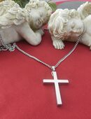 Edelstahlketten mit handgefertigtem Edelstahlkreuz in 84556