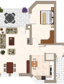 GROSSZÜGIG GESCHNITTENE 2-RAUM-WOHNUNG MIT 78 QM WOHNFLÄCHE UND 15QM DACHTERRASSE - Kempen