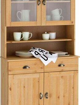 Home affaire Küchenbuffet Oslo 85 cm breit, aus massiver Kiefer, mit 2 Glastüren, Metallgriffe