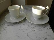 2 Espressotassen mit Fuß Mokkatassen Tassen Porzellan weiß elegant zus. 6,- - Flensburg