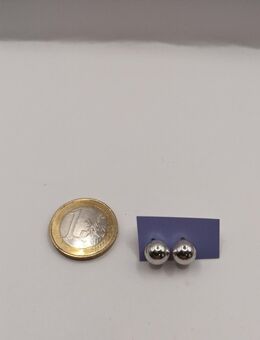 Modeschmuck Ohrringe Ohrstecker Silberfarbe große Perlen - Essen