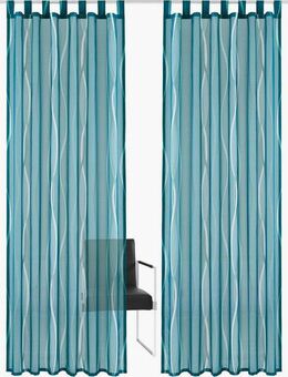 my home Gardine Dimona (2 St), Schlaufen, transparent, Voile, 2er-Set, Voile, Polyester, Wellen