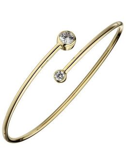JOBO Armreif, 925 Silber vergoldet mit 2 Zirkonia