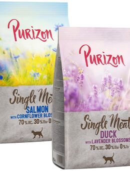 Probiermix Purizon 2 x 400 g - Single Meat Mix Ente mit Lavenderblüten + Lachs mit Kornblumenblüten
