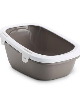Savic Katzentoilette Simba mit Sieb - warmgrau / weiß