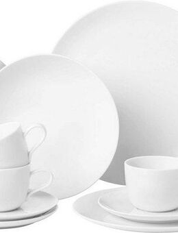 Seltmann Weiden Kombiservice Geschirr-Set, Service Liberty (30-tlg), 6 Personen, Porzellan, Teller Set, Tassen, weiß, Made in Germany, 30 Teile, für 6 Personen
