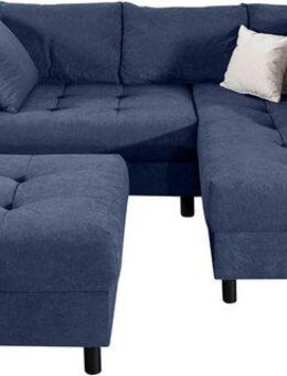 COLLECTION AB Ecksofa Toni L-Form, B: 215 cm, mit Hocker & 2 Zierkissen, Federkern