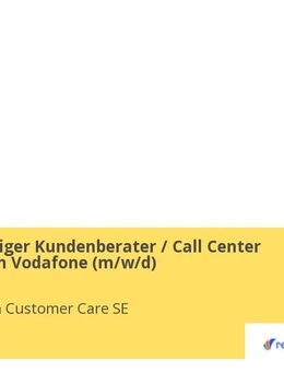 Quereinsteiger Kundenberater / Call Center Agent Team Vodafone (m/w/d) - Potsdam