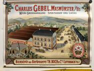 Altes Reklame Plakat Bier Wein Charles Gebel Vintage Poster 1900 - Köln