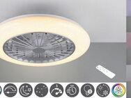 Reality Leuchten LED Deckenleuchte Stralsund Deckenventilator, Farbwechsel, Memoryfunktion, Nachtlichtfunktion, Timerfunktion, Ventilatorfunktion, LED fest integriert, Farbwechsler, warmweiß - kaltweiß, Deckenlampe, Ventilator 3 Stufen, Fernbed....
