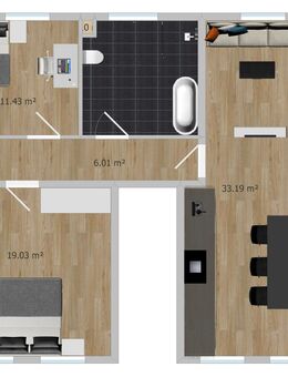 Moderne 3-Zimmer-Wohnung mit Garten in Unna - Unna