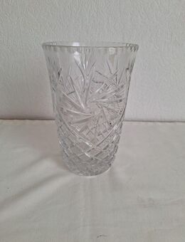 Schwere Glas Kristall Vase ca. 23cm hoch Öffnung ca. 14cm - Essen