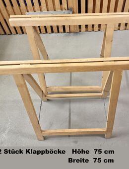 2 Klappböcke, MDV Platte, Buche Leimholzplatten, Eichenvierkant, Moosgummi Schutzwand (Autotüren) - Bürstadt