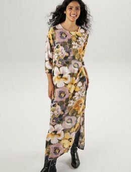 Aniston CASUAL Maxikleid mit Blütendruck im Batik-Look- jedes Teil ein Unikat