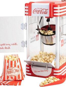 SALCO Popcornmaschine Coca-Cola SNP-27CC, Großer Zubereitungsbehälter von 60 ml mit integriertem Heizsystem