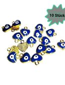 10 Stück Kleine Nazar Boncuk Herz Anhänger Für Halsketten Blaues Auge Evil Eye 12,90 €* in 78052