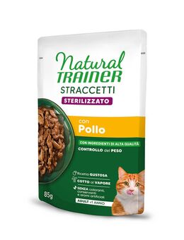Natural Trainer zum Sonderpreis! - 48 x 85 g Straccetti Adult Sterilised Streifen in Soße Huhn