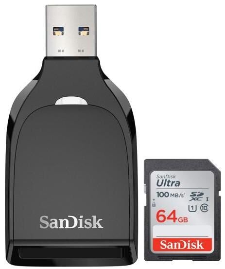 Speicherkartenleser SanDisk, SD Laufwerk, USB 3.0 Typ A, SDXC 64GB, SanDisk Ultra mit einer Datenübertragung von bis zu 100MB/s - Fürth