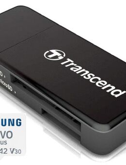 Speicherkarte MicroSDXC 128GB, Samsung EVOPlus mit einer Datenübertragung von bis zu 130MB/s, Speicherkartenleser Transcend Dual,  MicroSD & SD Laufwerke, USB 3.0 Typ A, schwarz - Fürth