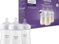 Philips AVENT Babyflasche Natural Response SCY903/03, 3 Stück, 260ml, ab dem 1. Monat