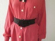 NEU * Original VINTAGE * Pinup * Punkte * Polka- Dots * Tupfen * Long * Hemd- Bluse "Betty Barclay" Gr. 38- 40/ S- M * Oversize * rot * weiss * - Riedlingen