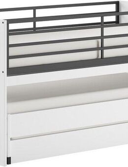 Home affaire Etagenbett praktisches Etagenbett mit viel Funktion, 2 Dekore zur Wahl (B/H/T ca. 219x114x98cm, Metall Leiter und Absturzschutz in schwarz), für kleine Räume, 2 Liegefl., Bettschublade, inkl. Schreibtisch