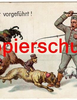 Alte Ansichtskarte "In Freiheit vorgeführt", Zweibund 1914 - Landsberg