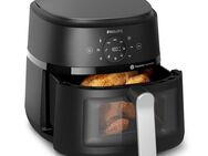 Philips Heißluftfritteuse Airfryer 2000 NA231/00, mit 6.2L, Sichtfenster, 1700 W, RapidAir Technologie und 13 Kochfunktionen, Schwarz/Silber