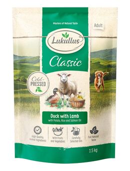 Lukullus Kaltgepresst Barbarie-Ente & Lamm - 1,5 kg: neue Rezeptur