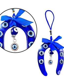 Glas Hufeisen Dekoration Geschenkidee Wanddekoration Auto Deko Anhänger Nazar Boncuk Blau 13,90 €* - Villingen-Schwenningen
