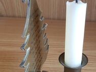 g18) Messing Kerzenständer mit Text ; 1995 ; Kerzenhalter Kerzenleuchter Tannenbaum - Garbsen