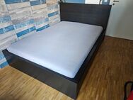 IKEA Bettgestell MALM 140 x 200 inklusive verstellbarem Lattenrost und 2 Schubkästen, schwarzbraun - Bruchsal