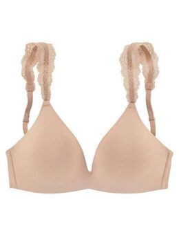 LASCANA Push-up-BH ohne Bügel mit wunderschönen Spitzenträgern, Dessous