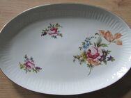 Servierplatte, Graf Henneberg-Porzellan Ilmenau, Blumenmotiv, DDR - Leipzig