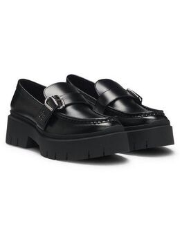 HUGO Kris_NewLoafer Loafer Schlupfschuh, Slipper, robuste Sohle, mit Zierspange