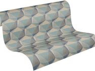 A.S. Création Vliestapete Nara Grafisch 3D Effekt, leicht strukturiert, gemustert, matt, neutral, (1 St), 3D Muster Grafiktapete Tapeten Wohnzimmer Schlafzimmer Küche Flur Büro
