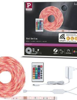 Paulmann LED-Streifen SimpLED Stripe Set 5m 230/12V DC Weiß Metall Kunststoff, 1-flammig, RGB Zigbee