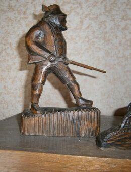 Holzskulptur Jäger mit Hund Kunsthandwerk vom Bildhauer Jagd Natur Deko Sammeln - Buchholz (Nordheide)