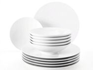 Seltmann Weiden Tafelservice Geschirr-Set Life (12-tlg), 6 Personen, Porzellan, Geschirr, Teller Set, weiß, Made in Germany, 12 Teile, für 6 Personen