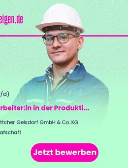 Mitarbeiter:in in der Produktion / Maschinenbediener:in (m/w/d) - Grafschaft
