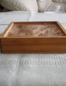 Holz-Labyrinth-Spiel,alt,ca. 12,5 cm - Linnich