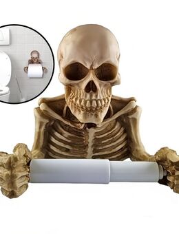 Skelett Toilettenpapierhalter Halter Rollenhalter Totenkopf Klopapier Dekoration Deko 37,90 €* - Villingen-Schwenningen