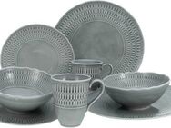 CreaTable Kombiservice Geschirr-Set Sofia (8-tlg), 2 Personen, Porzellan, Service, klassisch elegantes Relief, 8 Teile, für 2 Personen
