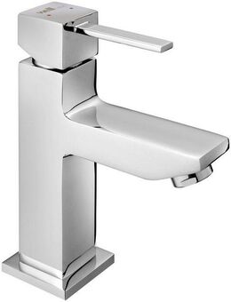 welltime Waschtischarmatur Trento, Wasserhahn Wassersparende Eco-Click-Funktion, inkl. Pop-Up Ablaufventil