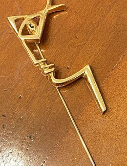 Vintage Künstler Brosche Jean Cocteau Anstecknadel vergoldet! - Köln