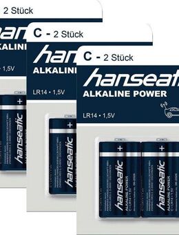 Hanseatic 6 Stück Baby C Batterien Alkaline LR14 Batterie, LR14 (1,5 V, 6 St)