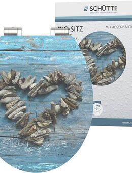 Schütte WC-Sitz Shell Heart, High Gloss mit MDF Holzkern, mit Absenkautomatik